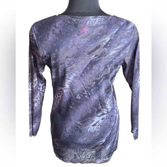 V Cristina Black & Purple Top w/ Dragon Embellishment Size XL NWOT - Picture 2 of 4